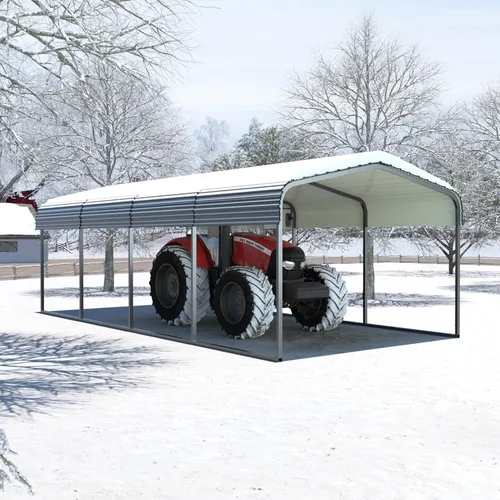 Vista 10 de MUPATER Toldo de garaje para exteriores de 10 x 15 pies, tienda de campaña de metal resistente, toldo de refugio de garaje con techo de metal, marco