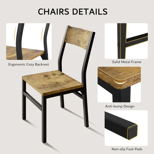 Vista 4 de iPormis Juego de mesa de comedor y sillas de 7 piezas para 4-6, mesa de cocina extensible de 63 pulgadas con 6 sillas, mesa de comedor con tablero