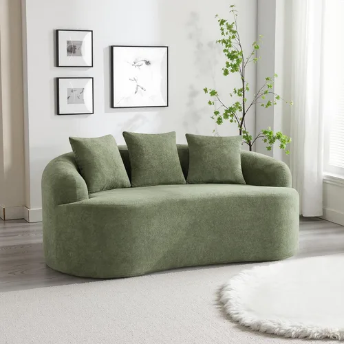 Vista 13 de Sofá modular de 4 plazas sin hueso de 110 pulgadas, sofá de nube curvado de chenilla de gran tamaño, sofás modernos de 4 plazas para sala de estar