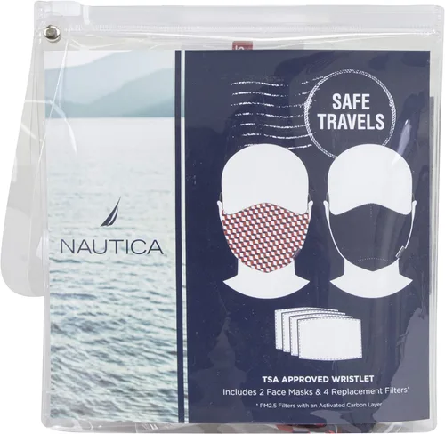 Vista 4 de Nautica Goals 2 Face Masks 4 Carbon Filter Safety Kit with Wristlet Bag