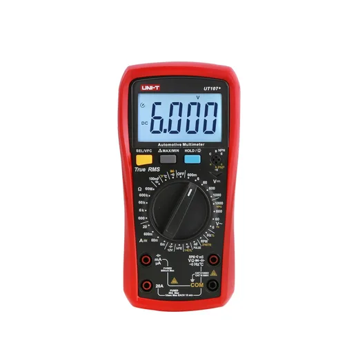 UNI-T Multímetro digital UT107+, mini probador de voltaje de bolsillo, voltaje y corriente CA/CC, resistencia, continuidad, prueba de diodos,