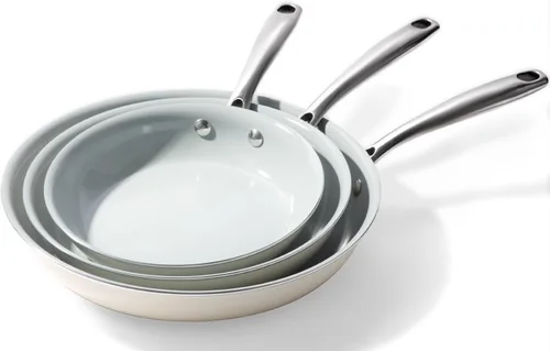 Vista 9 de Sartenes antiadherentes de cerámica Skillet, sartén grande antiadherente de 11 pulgadas para cocina, sin PFOA PTFE PFAs