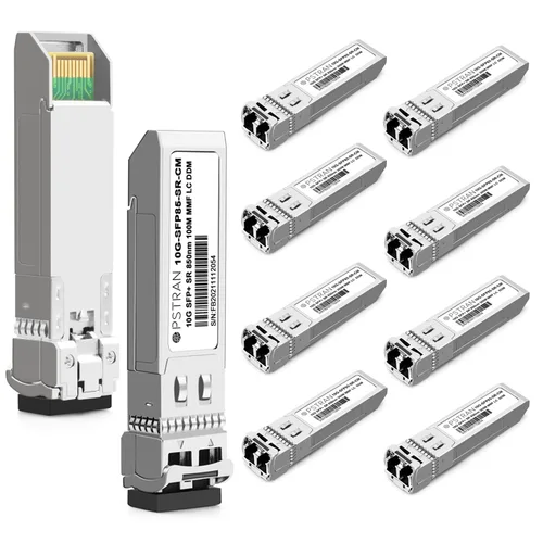Vista 66 de 10GBASE-LR SFP+ Módulo Transceptor Óptico, 1310nm, 6.2 mi, DDM, Duplex LC SMF, 10 unidades, Gris, Sólido
