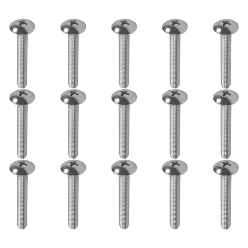 Vista 125 de MroMax Tornillos de máquina M2.0.197 x 0.157 in Tornillos Phillips Cross Truss Head Tornillo 304 Pernos de sujeción de acero inoxidable 15pcs