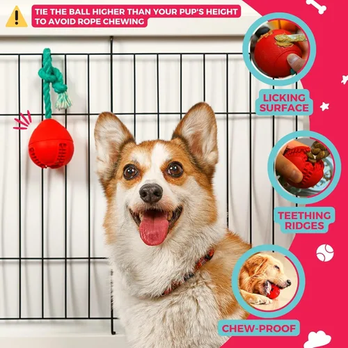 Vista 3 de Fossa Juguetes interactivos para perros, ayudas de entrenamiento para cachorros, dispensador de golosinas de rompecabezas con cuerda, juguetes