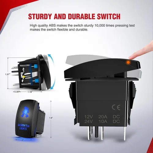 Vista 2 de Nilight - 10013W NI -WA 07 LED Light Bar Wiring Harness Kit SASQUATCH LIGHTS 12V 5Pin Rocker Laser On off Waterproof Switch Power Relay Blade Fuse-2