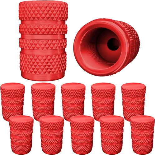 Vista 8 de SAMIKIVA Paquete de 12 tapones de aluminio para válvulas de neumáticos, metal con anillo de goma, cubierta a prueba de polvo, ajuste universal
