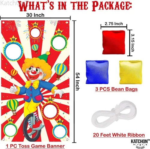 Vista 7 de KatchOn, Telón de fondo de carnaval para decoraciones de carnaval – Xtragrande, 72 x 44 pulgadas Cartel de juego de lanzamiento de carnaval grande