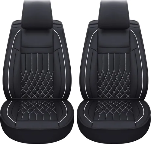 Vista 13 de Aierxuan - Fundas de asiento trasero de automóvil con cuero impermeable, funda acolchada para vehículos, ajuste universal para la mayoría