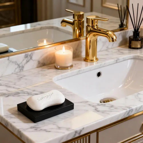 Vista 8 de Jabonera de resina negra para baño y hogar, soporte para jabón negro para baño o ducha, accesorio moderno