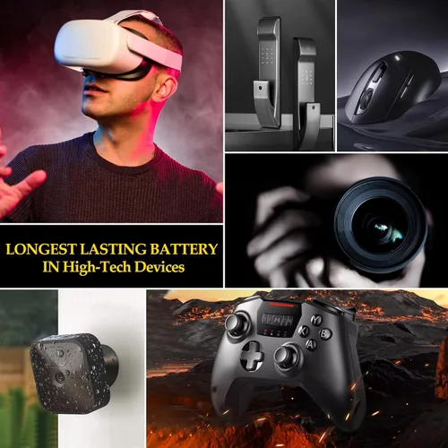 Vista 7 de Paquete de 4 baterías AA de litio, batería de litio doble A de 3000 mAh de larga duración, 20 años de vida útil, baterías de tamaño AA