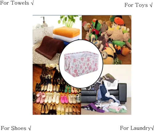 Vista 7 de Cesta grande para almacenaje impermeable, cesta organizadora ligera para usar como cesto de la ropa, cubos para juguetes, cestas de regalo