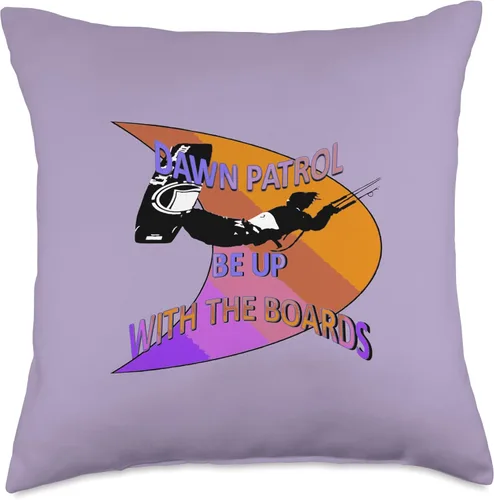 Vista 4 de Kitesurf Gifts and Surf Lover Tees by taiche Freestyle Kitesurfer Be Up with The Boards Fun Pun 9 Throw Pillow, 16x16, Multicolor