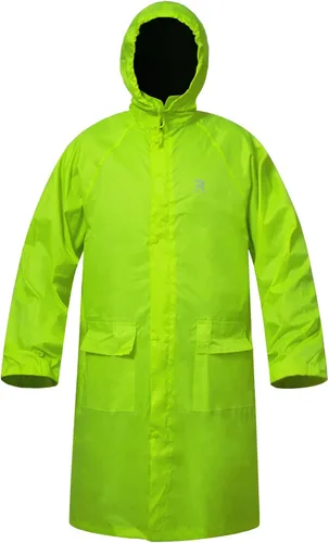 RainRider Chubasquero para hombre, impermeable, largo, con capucha plegable, ligero, poncho unisex Amarillo
