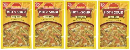 Sunbird - Paquetes de mezcla de sopa picante y agria, receta de sopa asiática, 1.34 onzas cada paquete (paquete de 4)