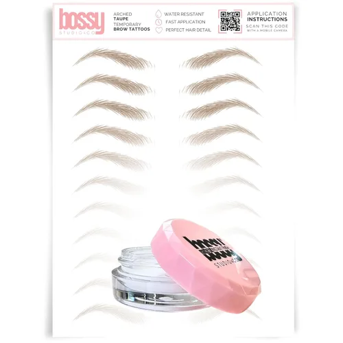Vista 129 de Brows by Bossy Tatuaje temporal para cejas 8 colores y 6 estilos adhesivos impermeables para cejas, tatuajes falsos para el cabello como pelar