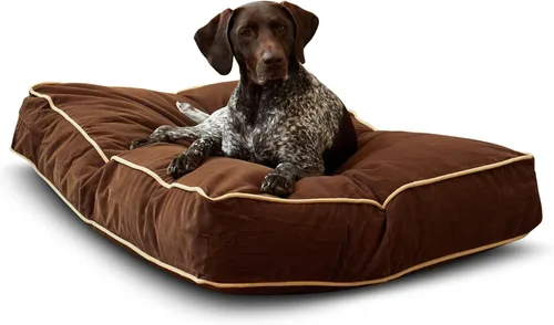 Vista 9 de South Pine Porch Buddy - Cama rectangular reversible de microfibra para perro con funda extraíble, lavable a máquina, cacao, extra pequeña