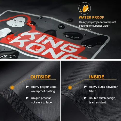 Vista 4 de Funda Kingkong 7130 para parrilla Weber Genesis II de 3 quemadores y parrillas Genesis 300, incluye cepillo, pinzas y termómetro