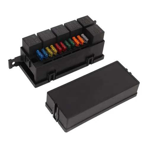 Vista 8 de Bloque de cuchillas de 6 vías, kit de caja de relé impermeable de 12 V con 11 ATC/ATO, 6 para relé estilo Bosch, terminal de crimpado 52, soporte Z
