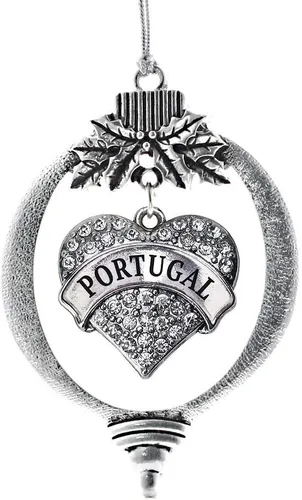 Vista 122 de Inspired Silver Adornos festivos de dije de corazón pave de plata con circonitas cúbicas