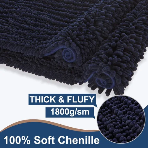 Vista 125 de FLOLEOPA Alfombras de baño de microfibra suave y esponjosa, tapetes de baño absorbentes, antideslizantes, lavables a máquina y de secado rápido