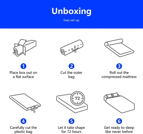 Vista 164 de PayLessHere Colchón matrimonial de espuma viscoelástica de gel de 12 pulgadas con tela suave transpirable y lavable, funda con cremallera, colchón