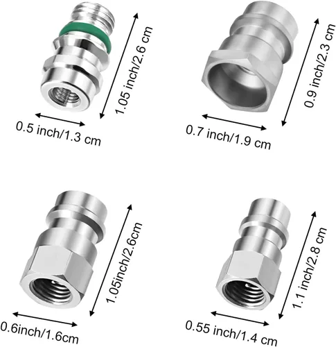 Vista 2 de Mudder 4 piezas VA-LH11 A/C Pro R-12 a R-134a kit de piezas de modificación, adaptador de conversión de adaptación compatible con rosca SAE de 1/4
