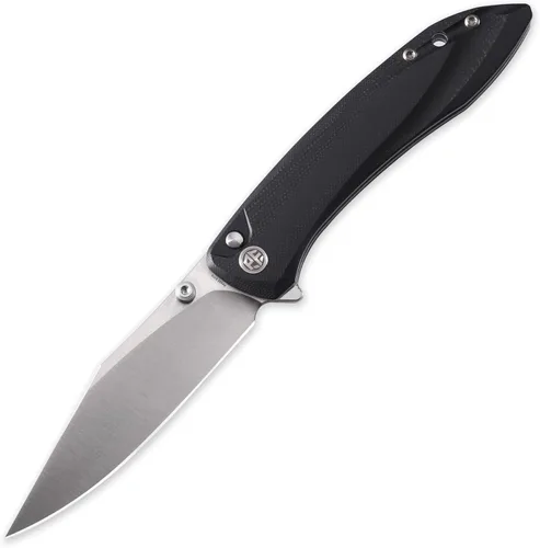 Petrified fish PFE08 - Cuchillo plegable de crecimiento, hoja de satén K110 de 3.62 pulgadas, cuchillo de bolsillo con bloqueo de botón de mango G10