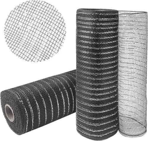 Vista 10 de 2 rollos de cinta de malla verde manzana decorativa de 10 pulgadas x 30 pies, rollos de malla de poli verde lima para suministros de corona DIY