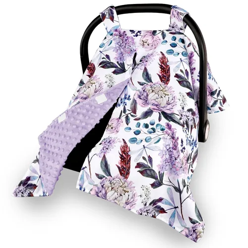 Vista 9 de Funda de asiento de automóvil para bebé, cubierta de toldo de asiento de automóvil para niñas recién nacidas, fundas suaves y transpirables de Minky