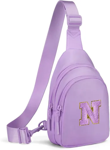 Vista 120 de Viverte Pequeña bolsa con inicial para niñas y mujeres, bonita cangurera cruzada de regalo