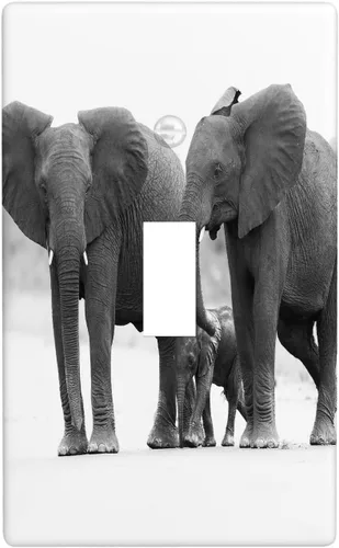 Vista 26 de Placa de interruptor de luz de elefante indio de 1 banda, placa de pared basculante individual, placa decorativa eléctrica GFCI para decoración