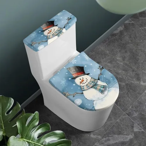 Vista 56 de Flashideas Juego de cubierta para tanque y tapa de inodoro con estampados de patas de perro coloridas - Elástico, se adapta a la mayoría de tanques