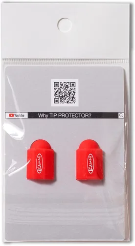 Vista 2 de KAMUI Paquete de 2 protectores de punta de billar (rojo)