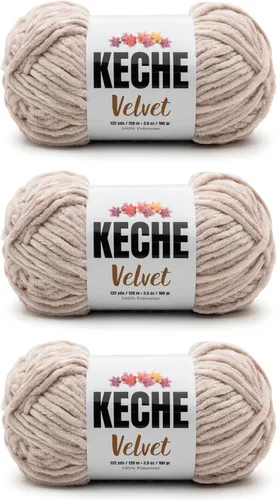 Vista 54 de Keche Hilo de terciopelo para ganchillo, manta de felpilla suave, voluminosa, hilo amigurumi, 3.53 oz (132 yardas), color azul bebé