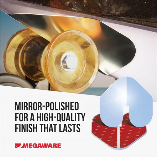 Vista 7 de Megaware - Protector de proa XL ScuffBuster con muesca para barcos - Protege de rasguños y arañazos - Escudo de acero inoxidable con adhesivo 3M