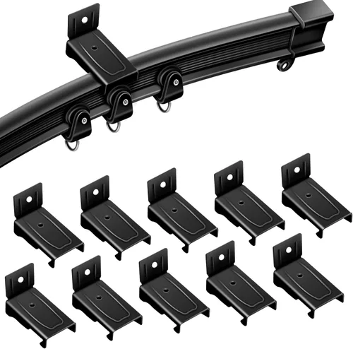 Vista 5 de TOKPLNU Tope de extremo de cortina para riel de cortina flexible y flexible, paquete de 4 tapas de extremos de riel de cortina para montaje en pared