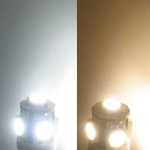 Vista 5 de 10pcs E10 3V Blanco frío Bombillas LED Lámparas de luz 5SMD 0.5W 50LM (blanco frío, 3V)