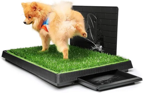 Vista 10 de Hompet Almohadilla de entrenamiento para perros para interiores y cachorros, bandeja de basura extraíble para una limpieza más fácil, césped