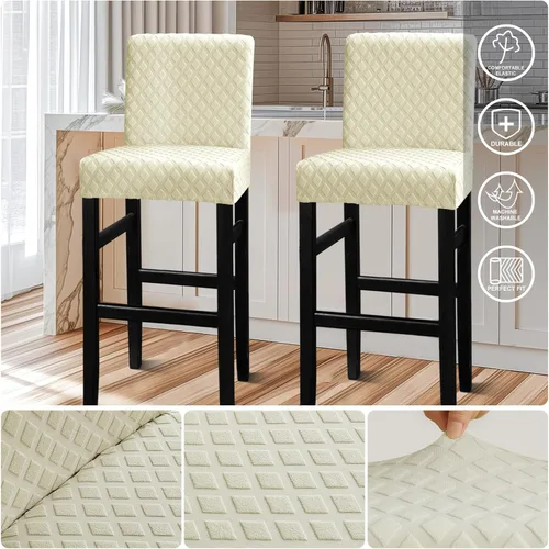 Vista 2 de Lellen - Fundas para taburete de bar de jacquard, fundas para silla de taburete de bar, fundas para silla de bar, fundas para taburete de bar