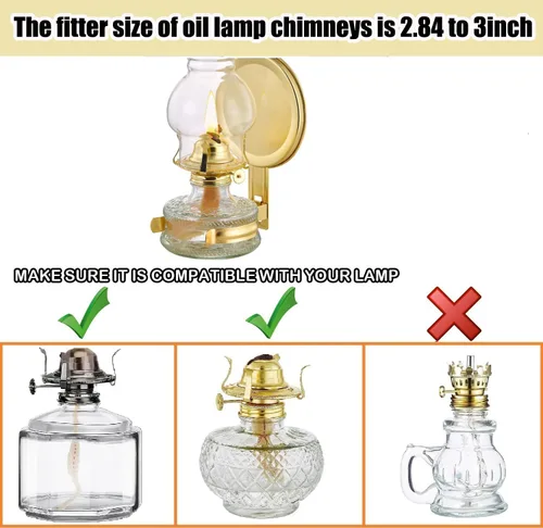 Vista 3 de Reemplazo de chimenea de lámpara de aceite,Base de 3 pulgadas x 6.4 pulgadas de alto globo de lámpara de queroseno,Globo de lámpara de aceite