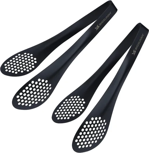 Vista 12 de MSY BIGSUNNY Pinzas de acero inoxidable para bufé, pinzas de cocina resistentes para cocinar y servir (negro, pinzas para servir de 11 pulgadas)
