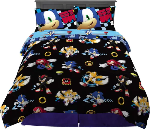 Vista 67 de Juego de ropa de cama clásico retro arcoíris de los Cariñositos, 7 piezas, edredón y sábanas supersuaves con funda de almohada, tamaño matrimonial