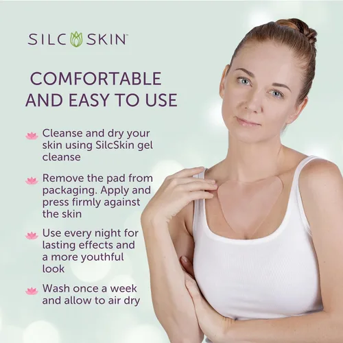 Vista 4 de Silc Skin Decollette Pad - Parches antiarrugas para el pecho de grado médico para líneas de sueño y daños por el sol, almohadilla de pecho