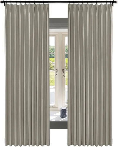 Vista 14 de Fcosie Cortinas de lino texturizadas, cortinas plisadas para oscurecer con forro opaco, paneles de mezcla de lino, cortinas de tratamiento