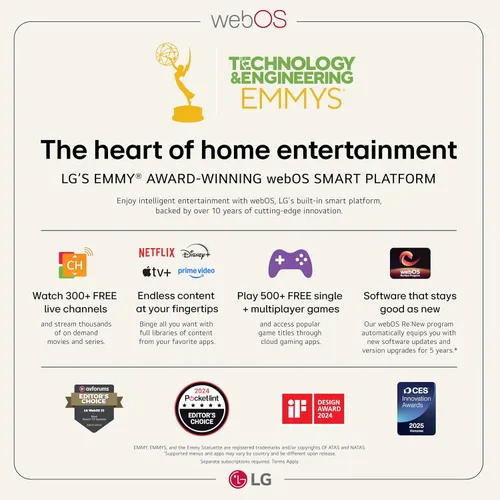 Vista 9 de LG OLED evo serie C5 televisor inteligente 4K de 48 pulgadas con Dolby Atmos, Dolby Vision, HDR10, Super Escalado 4K AI, Modo Cinemático, Wow