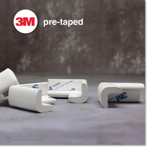 Vista 4 de Roving Cove Protector de esquinas de ajuste delgado para bebés (8 esquinas pequeñas), protectores de esquina de muebles de espuma de goma suave