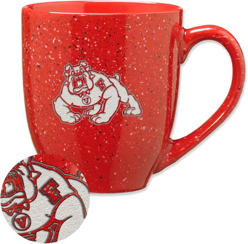 Vista 271 de Rico Industries NCAA Saint Joseph's (PA) Hawks Logo Principal Color Marrón 16 oz Logotipo del Equipo de Color Láser Grabado en Cerámica Moteada Taza