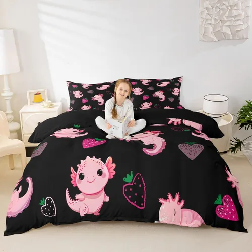 Vista 25 de Feelyou - Juego de funda de edredón con estampado floral de rosas - Juego de ropa de cama con flores románticas para dormitorio de niños, niñas