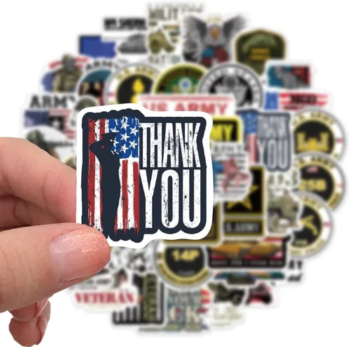 Vista 3 de 50 calcomanías del ejército de los Estados Unidos – Calcomanías del orgullo del ejército de los Estados Unidos para botellas de agua, laptops
